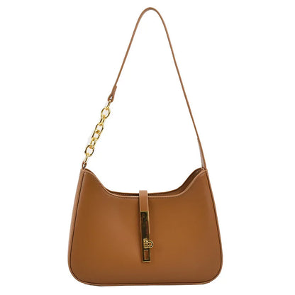 Bolsa Elowen de Ombro Compacta de Couro com Fechadura Magnética