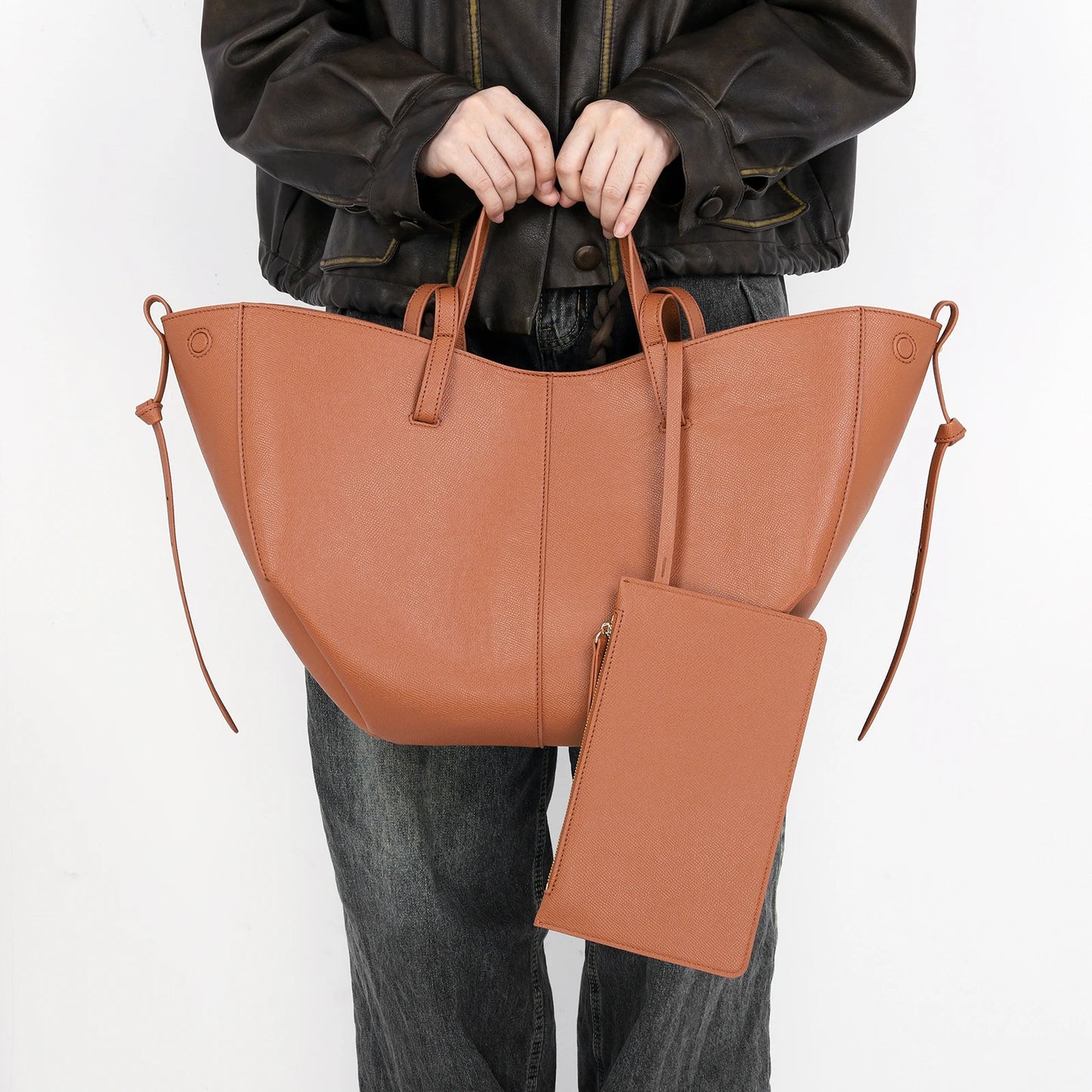 Bolsa Cowgirl Tote de Couro Grande