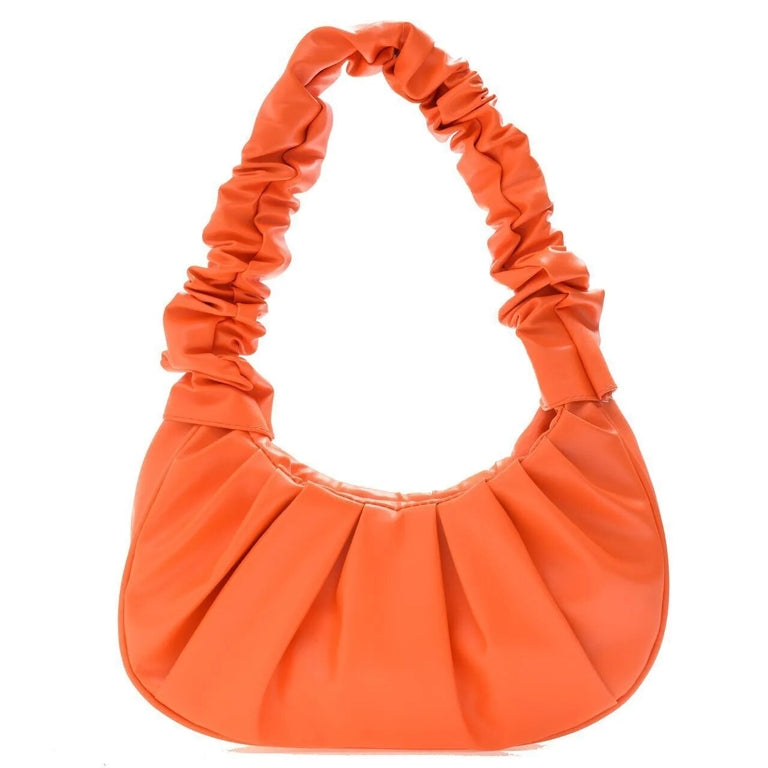 Bolsa Ruffle Shopper Puff em Couro
