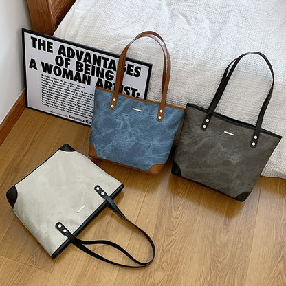 Bolsa Davina Tote Grande de Algodão e Couro