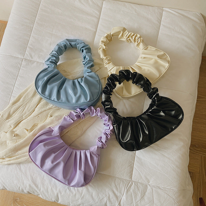 Bolsa Ruffle Shopper Puff em Couro
