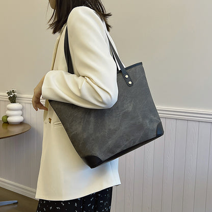 Bolsa Davina Tote Grande de Algodão e Couro