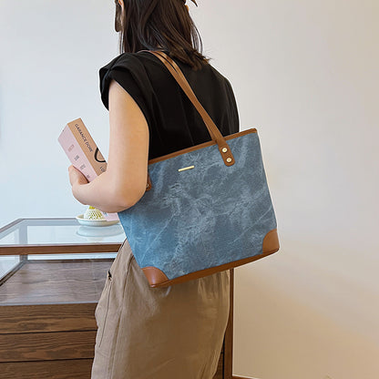 Bolsa Davina Tote Grande de Algodão e Couro
