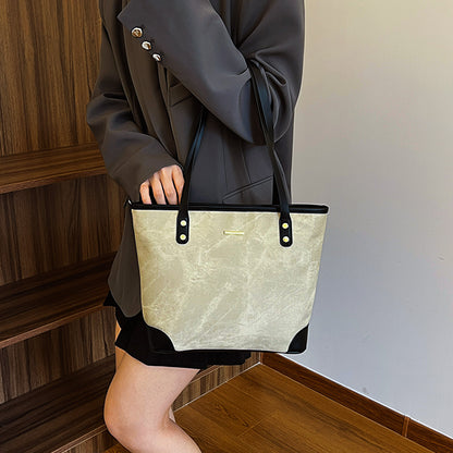 Bolsa Davina Tote Grande de Algodão e Couro