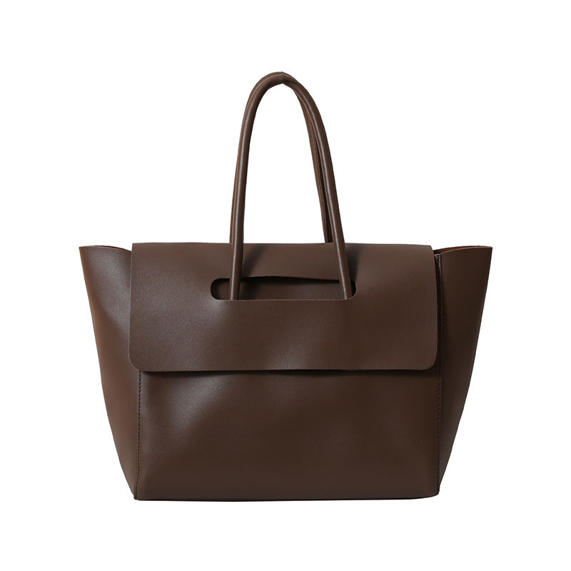 Bolsa Stella Feminina Grande de Ombro em Couro com Design Coreano