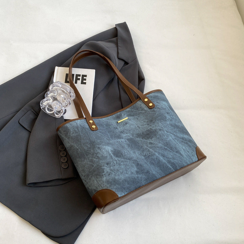 Bolsa Davina Tote Grande de Algodão e Couro