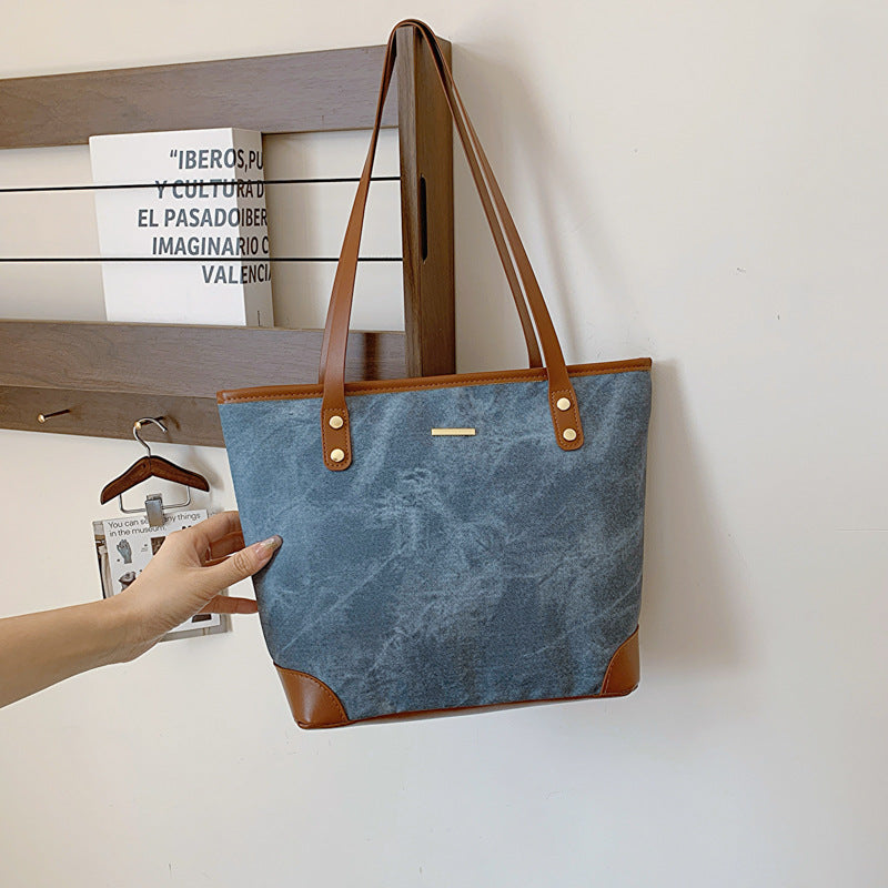 Bolsa Davina Tote Grande de Algodão e Couro