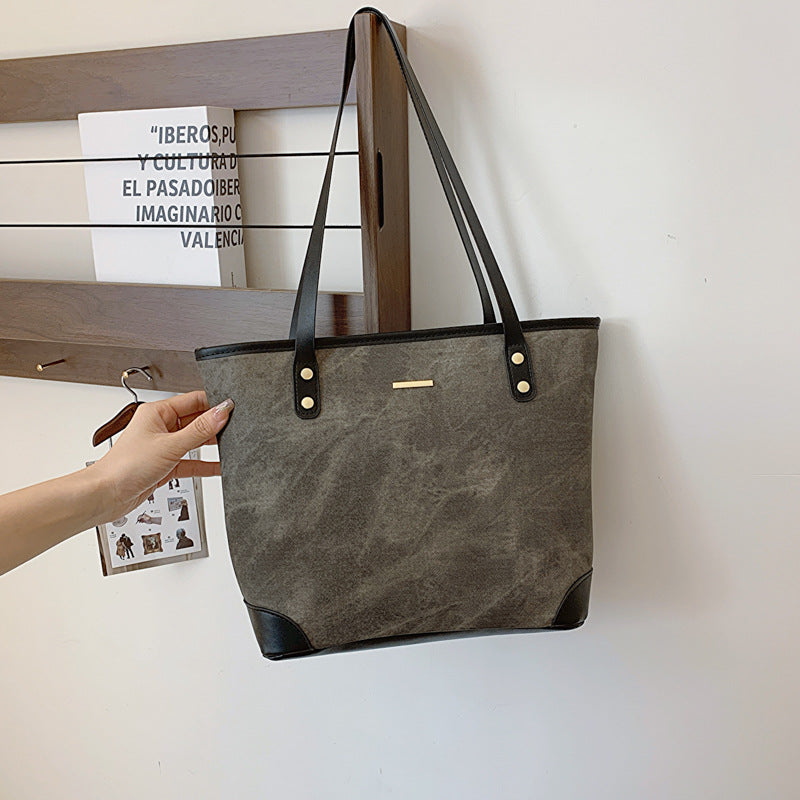 Bolsa Davina Tote Grande de Algodão e Couro