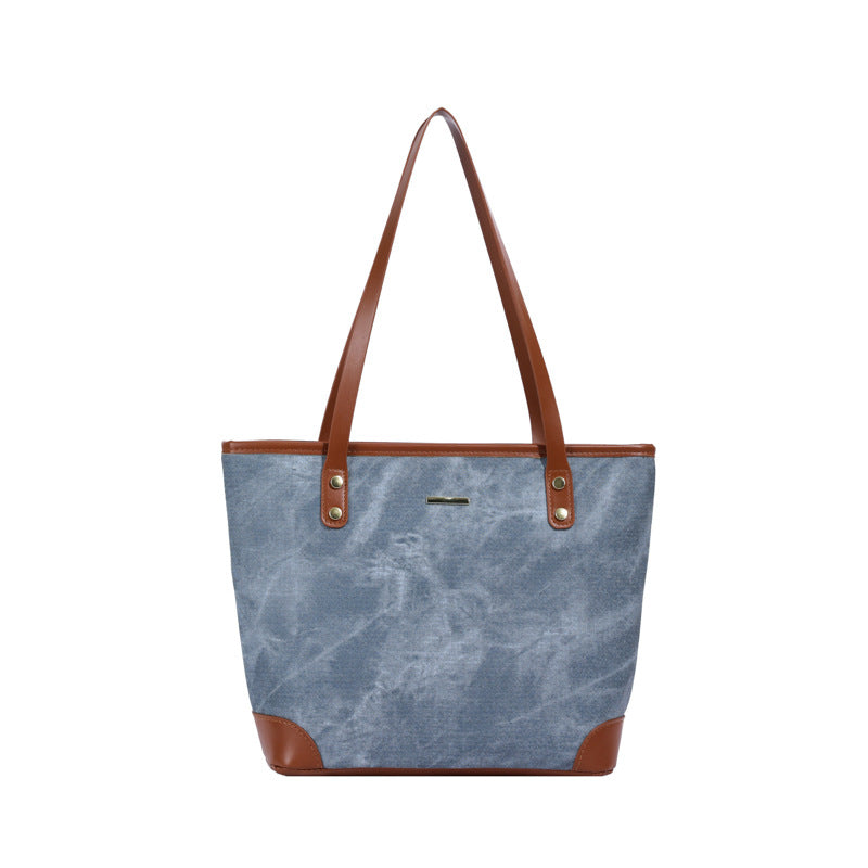Bolsa Davina Tote Grande de Algodão e Couro