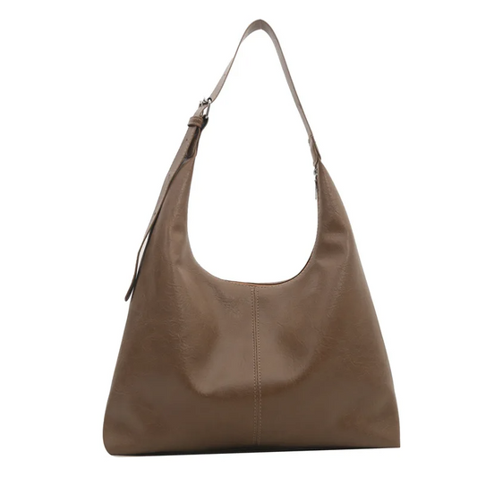 Bolsa Cerys Hobo de Ombro Grande de Couro com Alça Transversal Simples