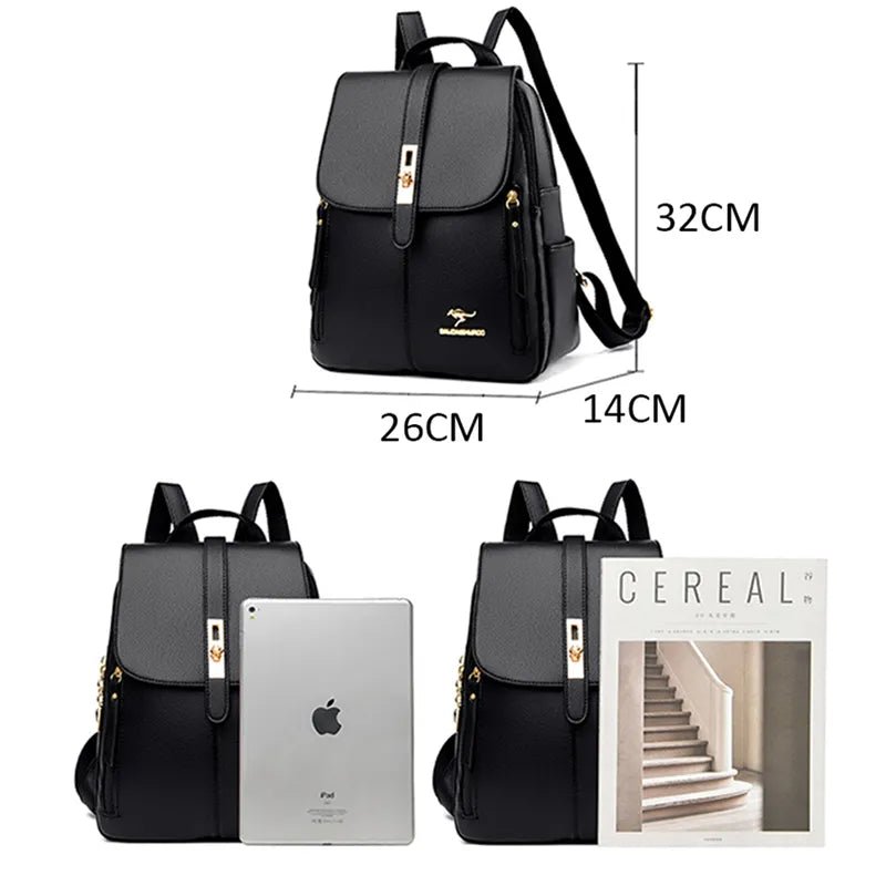 Bolsa Mochila de Couro Multicompartimentos - La Rouge