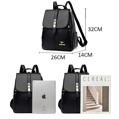 Bolsa Mochila de Couro Multicompartimentos - La Rouge